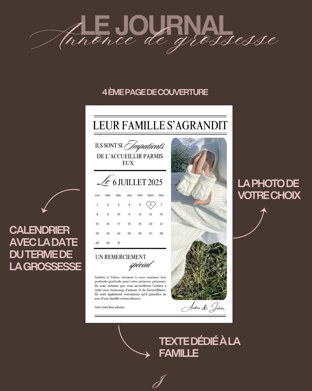 Journal annonciateur de grossesse